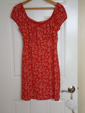No Boundaries Red Floral Scoop Neck Tunic